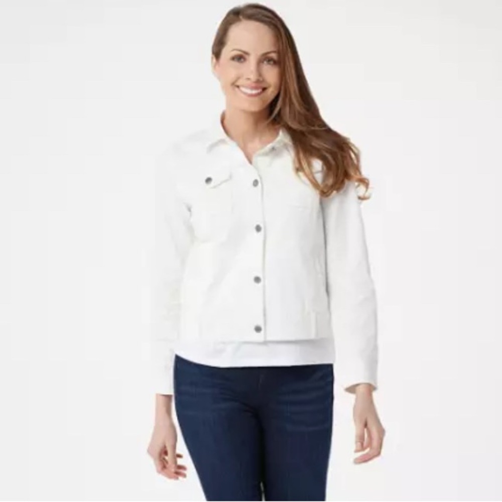 Women's White Denim Jacket - My Wonder Denim Collection by Women With Control
XL